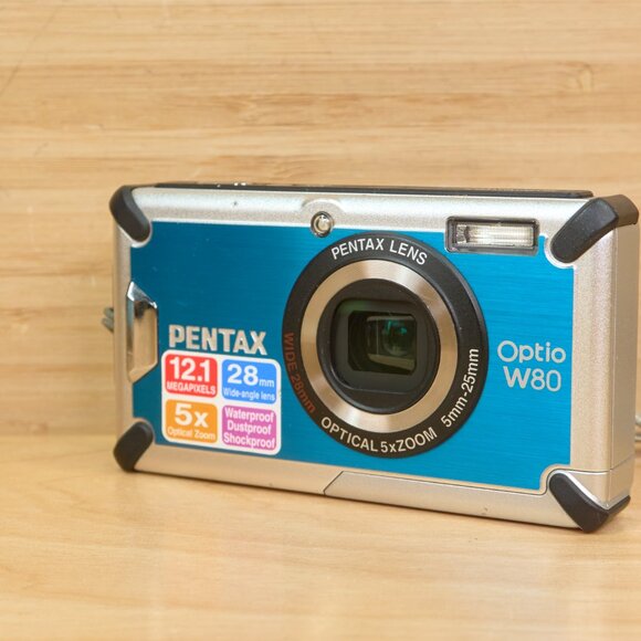 Pentax Optio W80 Waterproof 12MP Digital Camera – Tested & Working, Blue - Picture 4 of 9